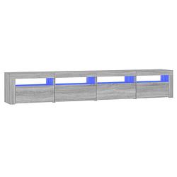 Foto van Vidaxl tv-meubel met led-verlichting 240x35x40 cm grijs sonoma eiken