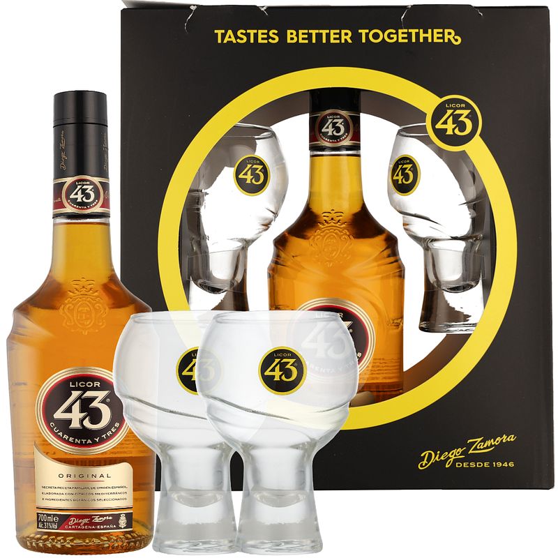 Foto van Licor 43 + 2 glazen 0.7 liter likeur