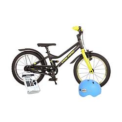 Foto van Volare kinderfiets blaster - 16 inch - zwart/geel - inclusief fietshelm & accessoires