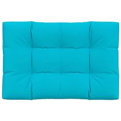 Foto van The living store palletkussen - 120 x 80 x 12 cm - turquoise - polyester - waterafstotend