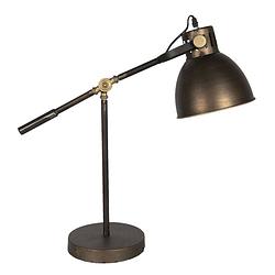 Foto van Haes deco - bureaulamp - industrial - koperkleurige vintage lamp, 20x62x60 cm -tafellamp, sfeerlamp, nachtlampje