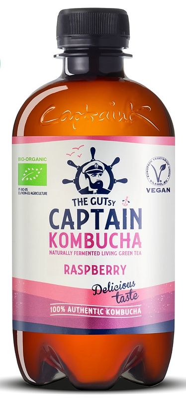 Foto van The gutsy captain kombucha raspberry