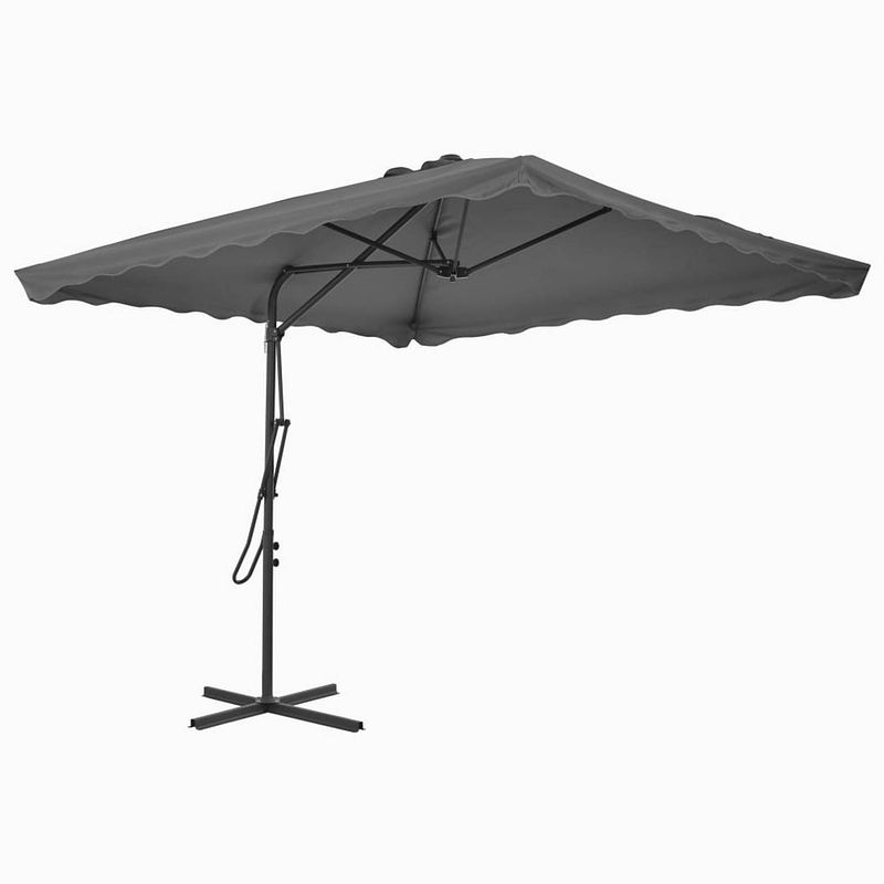 Foto van The living store parasol vierkant antraciet 250x250x230 cm - uv-beschermend - stabiel - eenvoudig te monteren