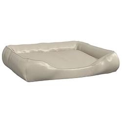 Foto van The living store hondenbed luxe - beige - 105 x 80 x 25 cm - kunstleer polyester - anti-slip onderkant