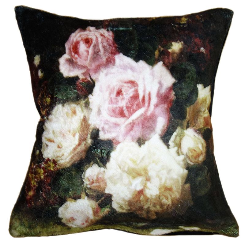 Foto van Clayre & eef kussenhoes 45*45 cm meerkleurig polyester vierkant bloemen sierkussenhoes kussen hoes meerkleurig