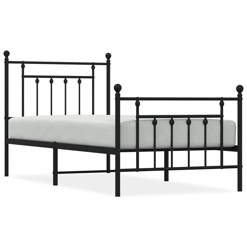 Foto van The living store bedframe basic - metalen - 207 x 95 x 97 cm - robuust en elegant - zwart