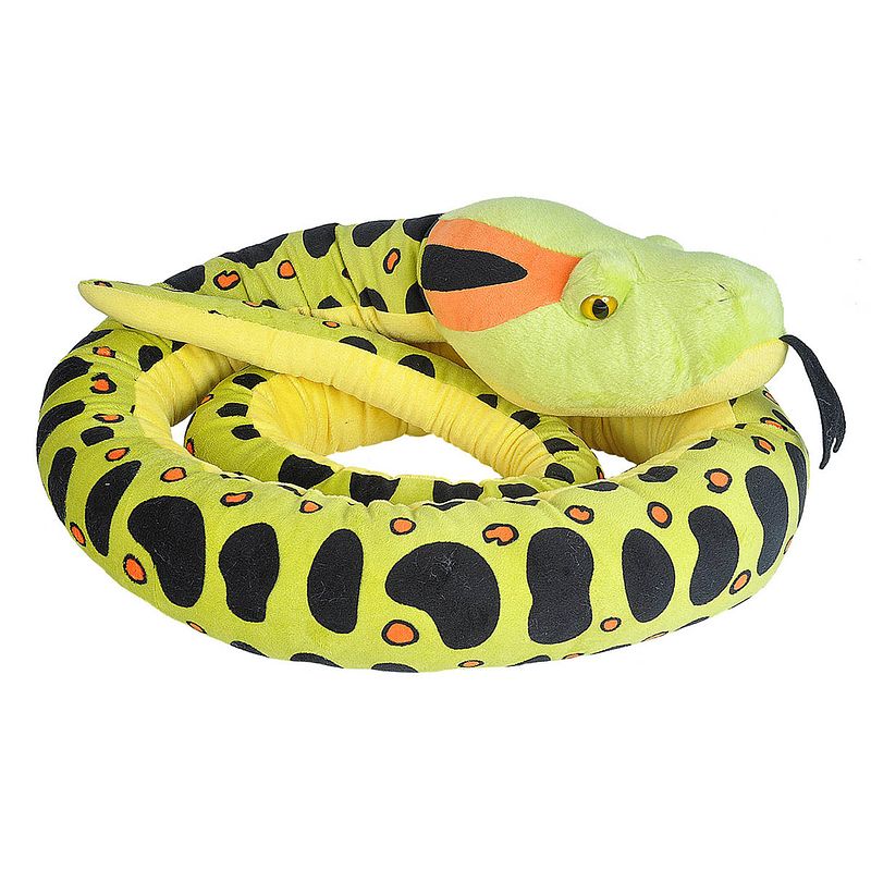 Foto van Wild republic knuffel jumbo snake anaconda 287 cm pluche groen