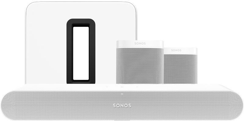 Foto van Sonos ray 5.1 + one sl (2x) + sub g3 wit