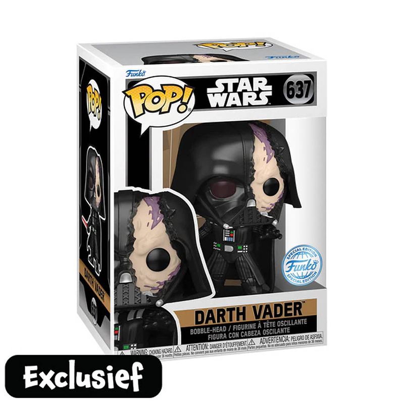 Foto van Funko pop! figuur star wars darth vader with damaged helmet