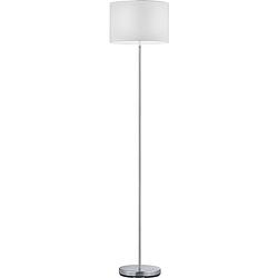 Foto van Led vloerlamp - trion hotia - e27 fitting - rond - mat wit - aluminium