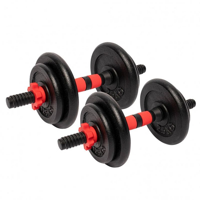 Foto van Gorilla sports dumbellset 15 kg - 2 x 7.5 kg - gietijzer - 25 mm