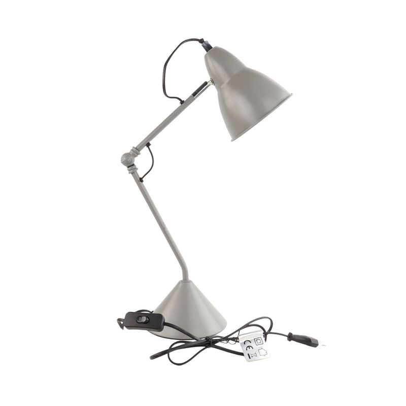 Foto van Orange85 bureaulamp - grijs - verstelbaar - metaal - retro - 25x15x62cm