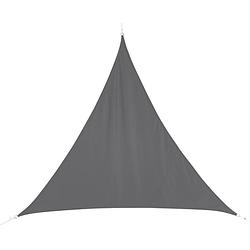 Foto van Polyester schaduwdoek/zonnescherm curacao driehoek grijs 5 x 5 x 5 meter - schaduwdoeken