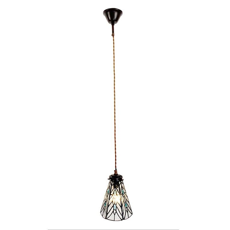 Foto van Clayre & eef transparente hanglamp tiffany ø 15*115 cm e14/max 1*40w 5ll-6197