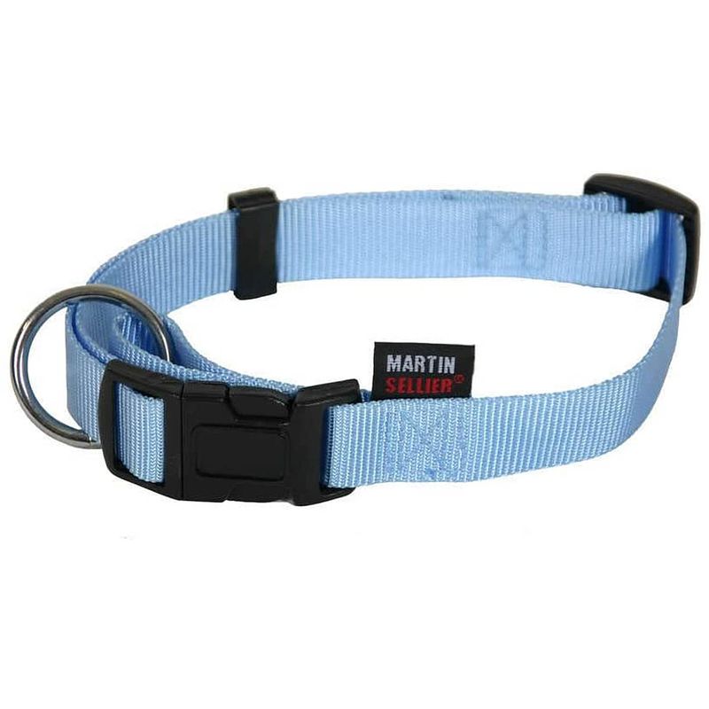 Foto van Martin sellier klikhalsband basic 30-45 x 1,6 cm nylon lichtblauw