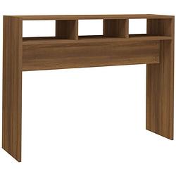 Foto van The living store consoletafel - bruineiken - 105 x 30 x 80 cm - bewerkt hout