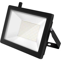 Foto van Led bouwlamp 100 watt - led schijnwerper - aigi stado - natuurlijk wit 4000k - waterdicht ip65 - mat zwart - aluminium