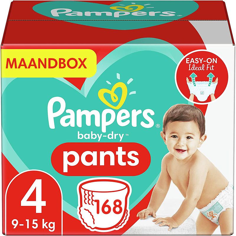 Foto van Pampers - baby dry pants - maat 4 - maandbox - 168 luierbroekjes - voordeel