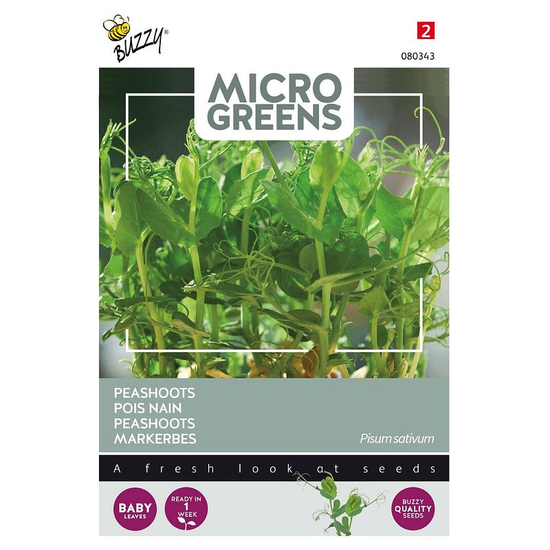 Foto van 5 stuks microgreens peashoots