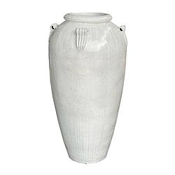 Foto van Ptmd izze white glazed ceramic extreme pot high