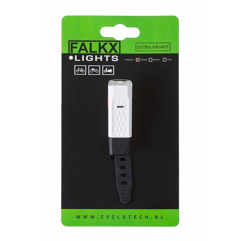 Foto van Falkx falkx mini koplamp led. usb oplaadbaar (hangverpakking).