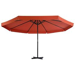 Foto van The living store tuinparasol - terracotta - 500 x 385 cm - uv-beschermend - aluminium paal - 8 baleinen