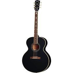 Foto van Epiphone modern collection j-180 ls ebony elektrisch-akoestische westerngitaar met koffer