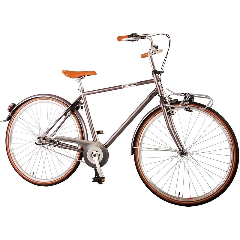 Foto van Volare lifestyle jongensfiets - tiener - 48 cm - lage zadelstand- grijs - 3 versnellingen