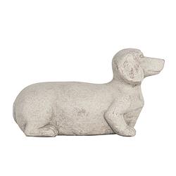 Foto van Clayre & eef decoratie hond grijs steen decoratief figuur decoratieve