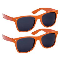 Foto van Hippe party zonnebrillen oranje 2 stuks - verkleedbrillen