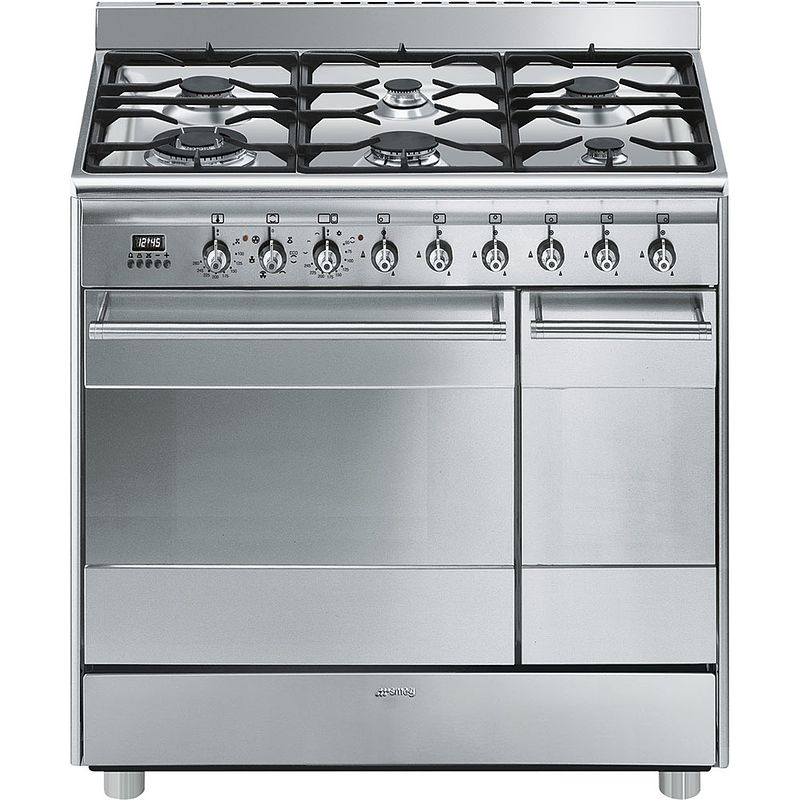 Foto van Smeg snlk926mx9 gasfornuis rvs