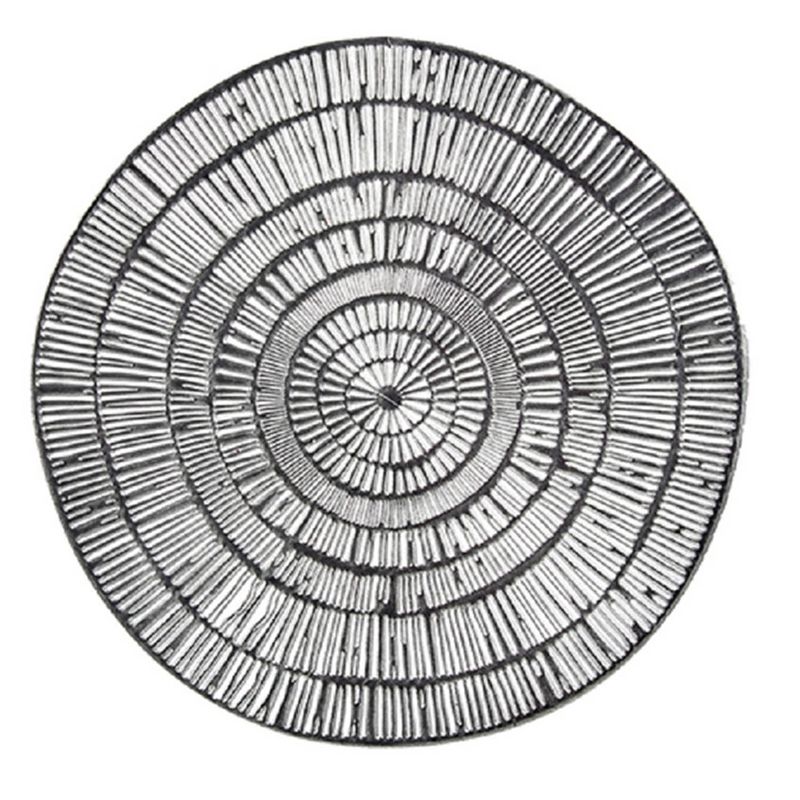 Foto van Krist+ placemat - metallic zilver - rond - d38 cm - kunststof - placemats