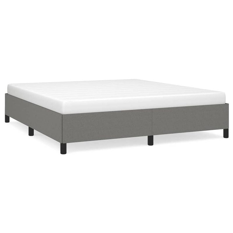 Foto van The living store bedframe - (naam ) - bedframes - 203 x 163 x 35 cm - duurzaam donkergrijs bedframe