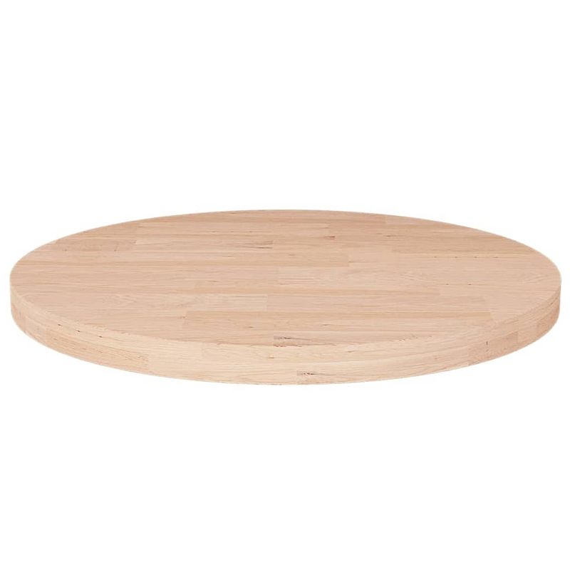 Foto van Vidaxl tafelblad rond ø40x2,5 cm onbehandeld massief eikenhout