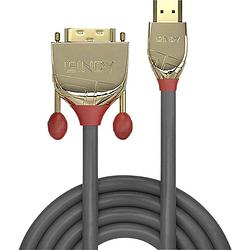 Foto van Lindy hdmi / dvi adapterkabel hdmi-a stekker, dvi-d 18+1-polige stekker 10.00 m grijs 36198 hdmi-kabel