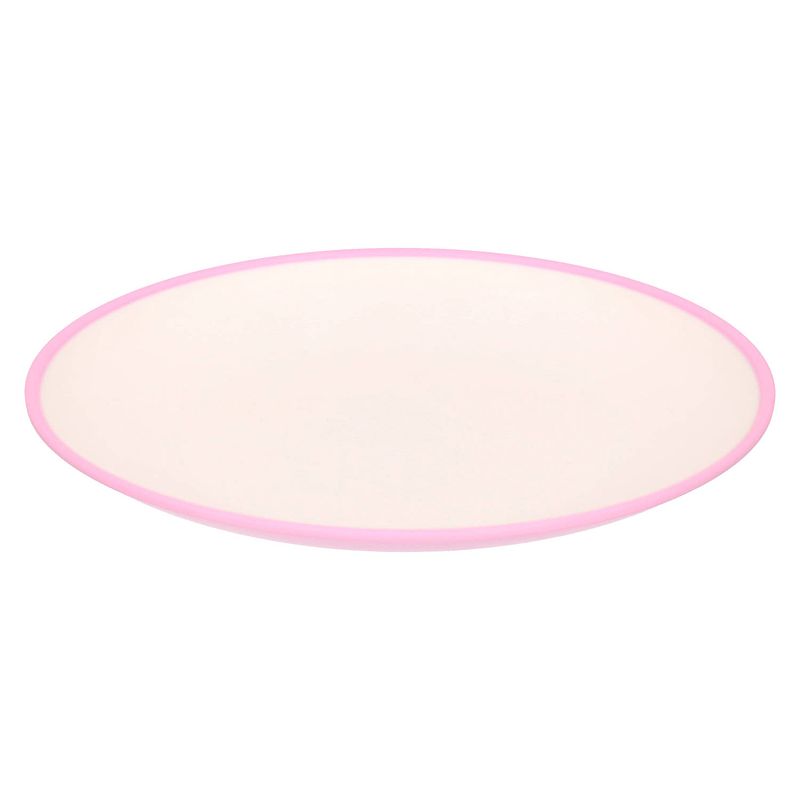 Foto van Onbreekbare kunststof/melamine roze ontbijt bordjes 23 cm voor outdoor/camping - campingborden