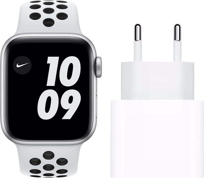 Foto van Apple watch nike se 40mm zilver aluminium witte sportband + usb c oplader 20w