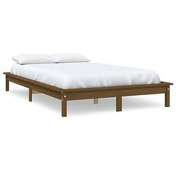 Foto van The living store klassiek houten bed - 212 x 211.5 x 26 cm - massief grenenhout