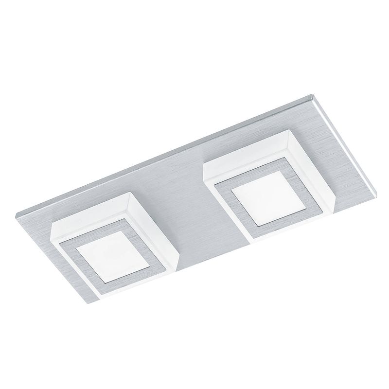 Foto van Eglo masiano - plafondlamp - 2 lichts - led - aluminium-geborsteld