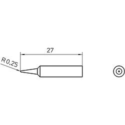 Foto van Weller xnt 1 soldeerpunt ronde vorm grootte soldeerpunt 0.5 mm lengte soldeerpunt: 27 mm inhoud: 1 stuk(s)