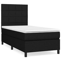 Foto van The living store boxspringbed - bed - 203x83x118/128cm - zwart