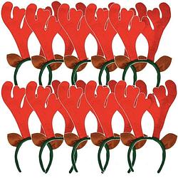 Foto van 10x rendier diademen/haarbanden met oren - verkleedattributen