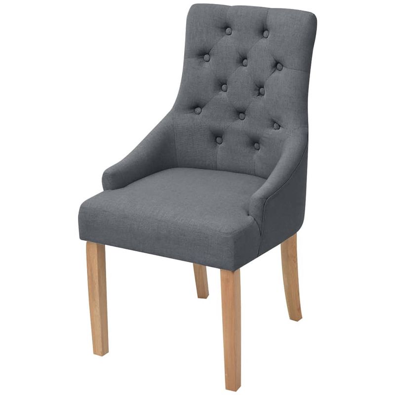 Foto van The living store eetkamerstoelen - donkergrijs - 52 x 60 x 95.5 cm - met armleuningen