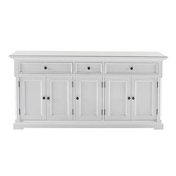 Foto van Provence dressoir 5 deuren, 2 groote 1 klein lade wit.