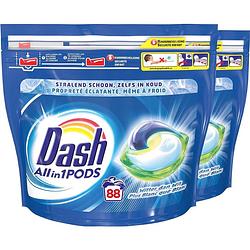 Foto van Dash all in 1 wasmiddel pods regular wit - 2x44 wasbeurten - voordeelverpakking