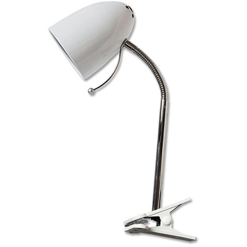 Foto van Led klemlamp - aigi wony - e27 fitting - flexibele arm - rond - glans wit