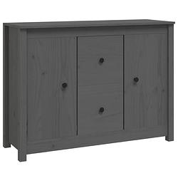 Foto van Vidaxl dressoir 100x35x74 cm massief grenenhout grijs