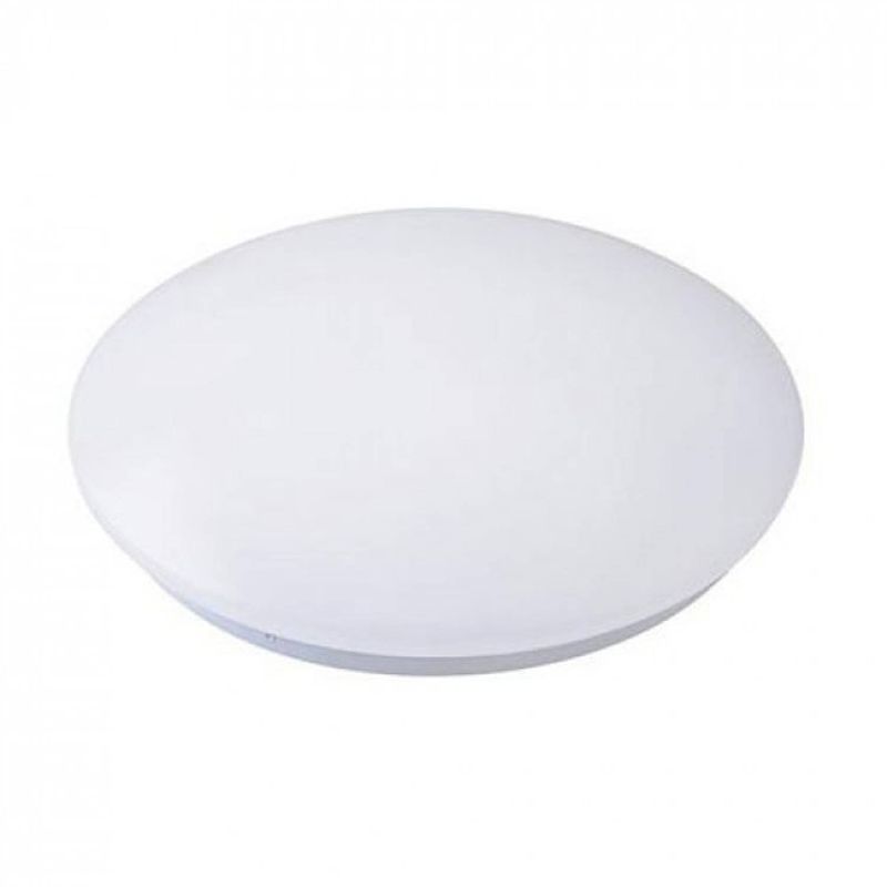 Foto van Led plafondlamp - basic - opbouw rond 15w - helder/koud wit 6400k - mat wit aluminium - ø230mm