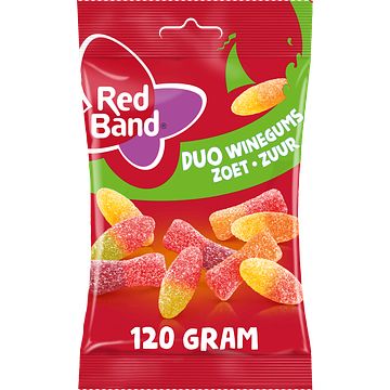 Foto van Red band duo winegums zoet zuur 120g bij jumbo