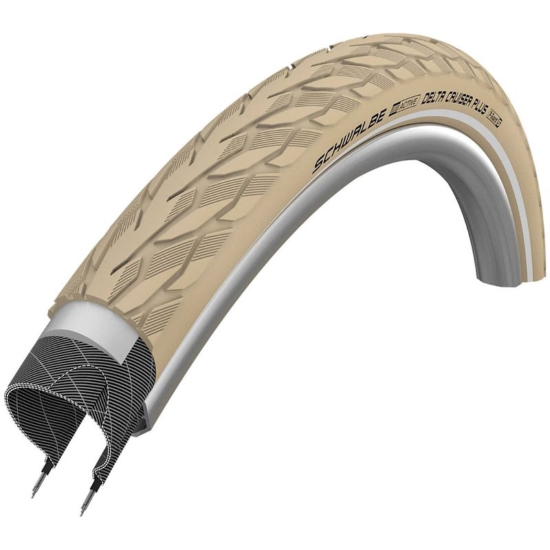 Foto van Schwalbe buitenband delta cruiser plus 28 x 1 1/2 (40-635) crème